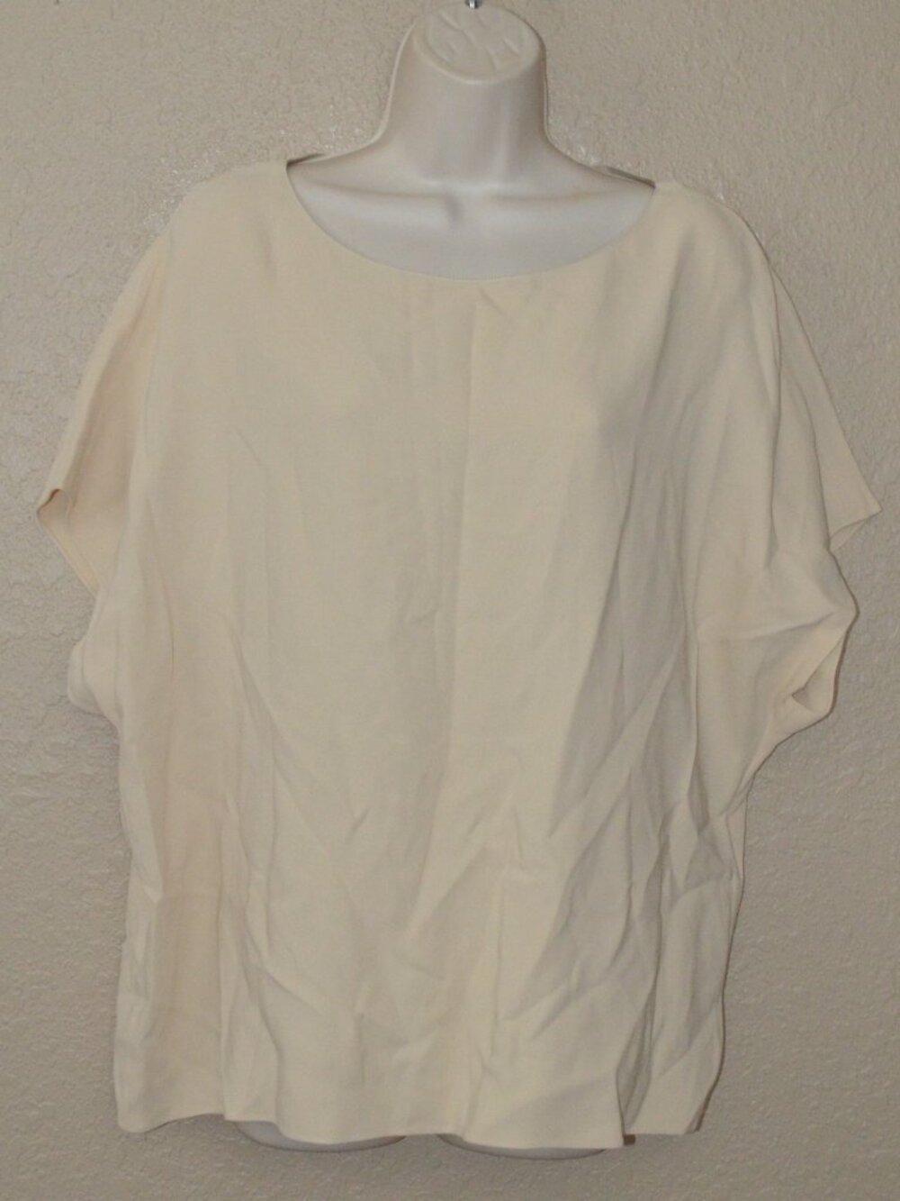 Sz S The Row Yellowish Beige Cap Sleeve Blouse